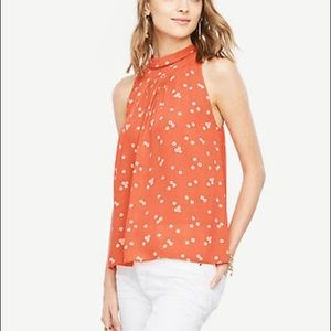 Ann Taylor Floral Swing Halter Top